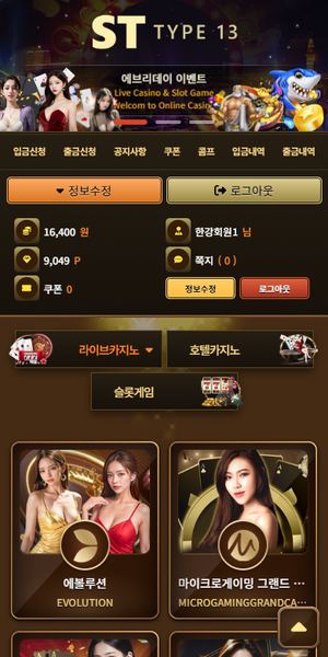 ST TYPE 13 모바일 화면